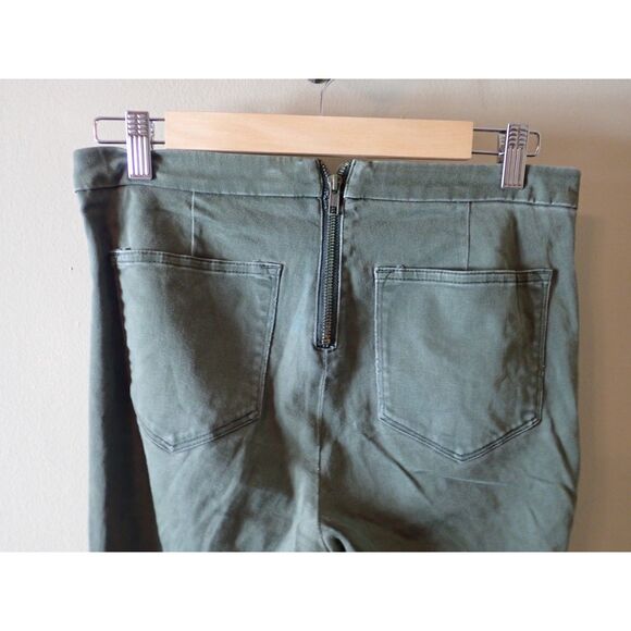J Crew Dannie Size 4 Zipper In Back Army Green Skinny Legging Jegging Jean - Picture 6 of 12